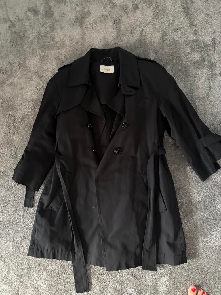 Dorothee Schumacher Zwarte Trenchcoat Maat 34 (XS), Ophalen of Verzenden, Zo goed als nieuw