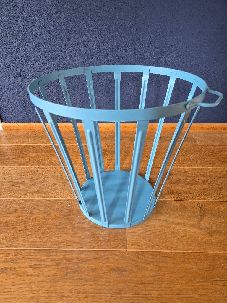Mand (ijzer, blauw), Ophalen, Zo goed als nieuw, Blauw, Metaal