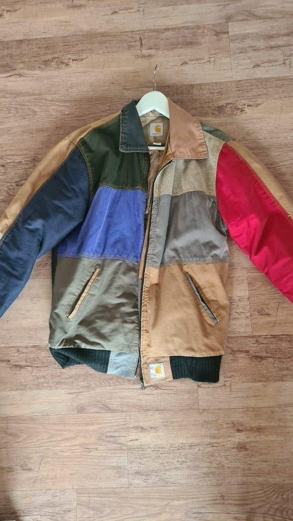 Vintage Carhartt jas patchwork maat XL, Ophalen, Overige kleuren, Maat 46/48 (XL) of groter, Zo goed als nieuw