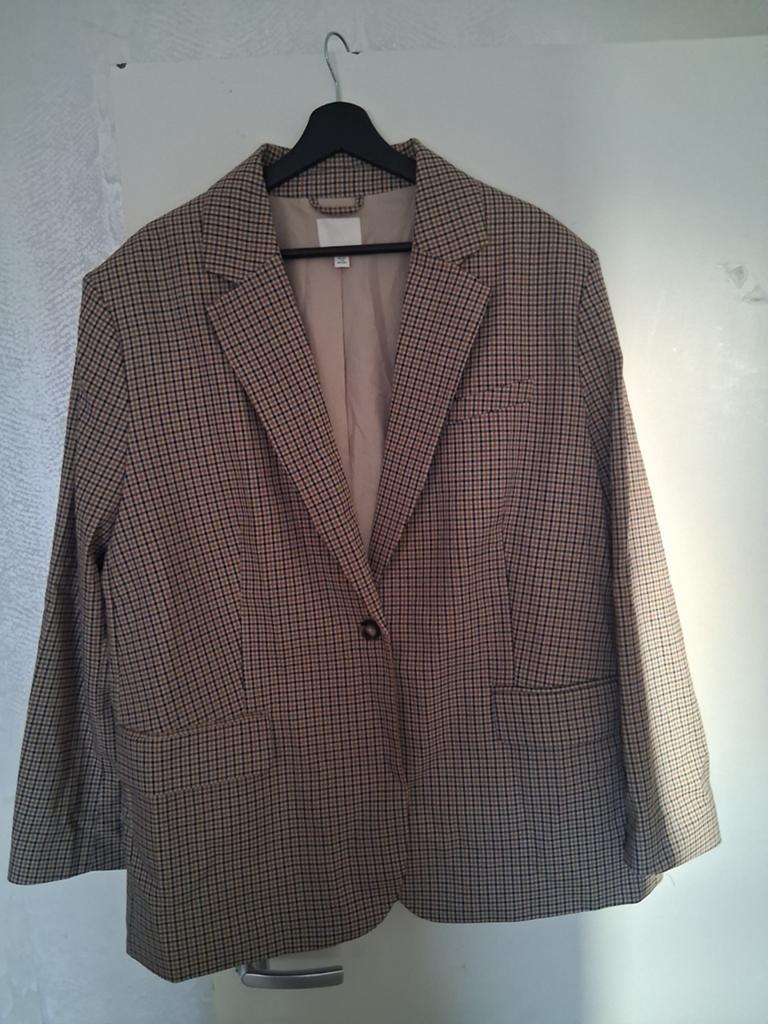 Geruite blazer bruin geruit, Verzenden, Zo goed als nieuw, Maat 46/48 (XL) of groter