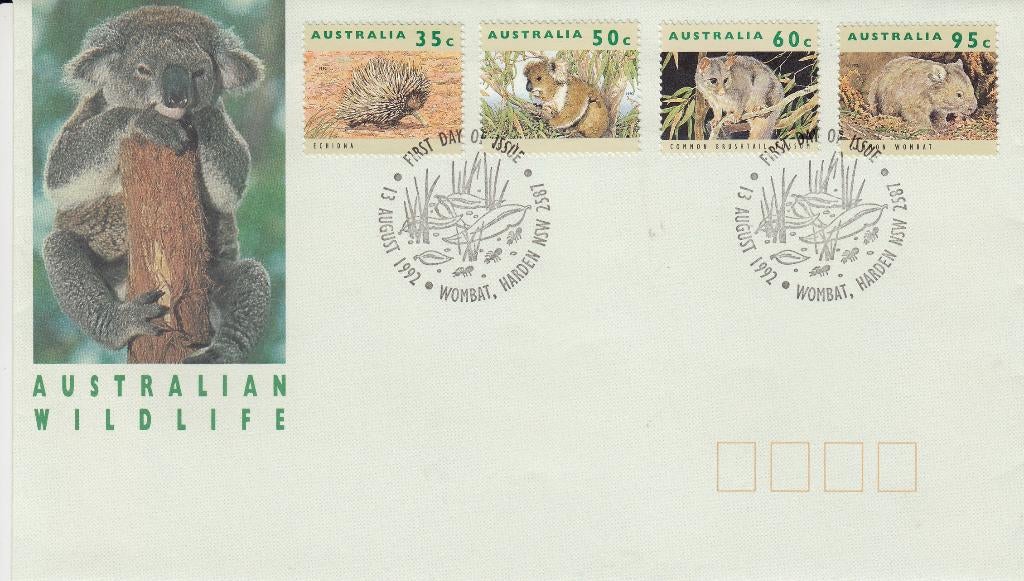 Australië- 1992- Eerstedagenvelop Bedreigde Dieren- Onbeschr, Postzegels en Munten, Brieven en Enveloppen | Buitenland, Verzenden