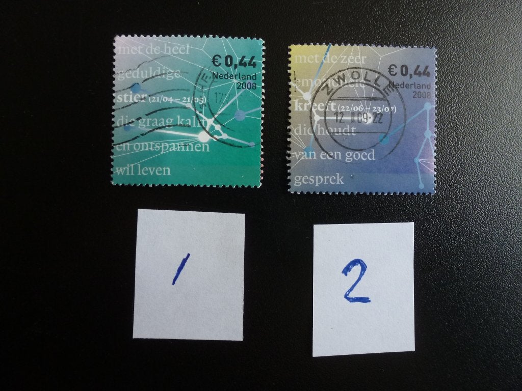 Nederland. 2008. Sterrebeelden. Losse gest. zegels., Verzenden, Gestempeld