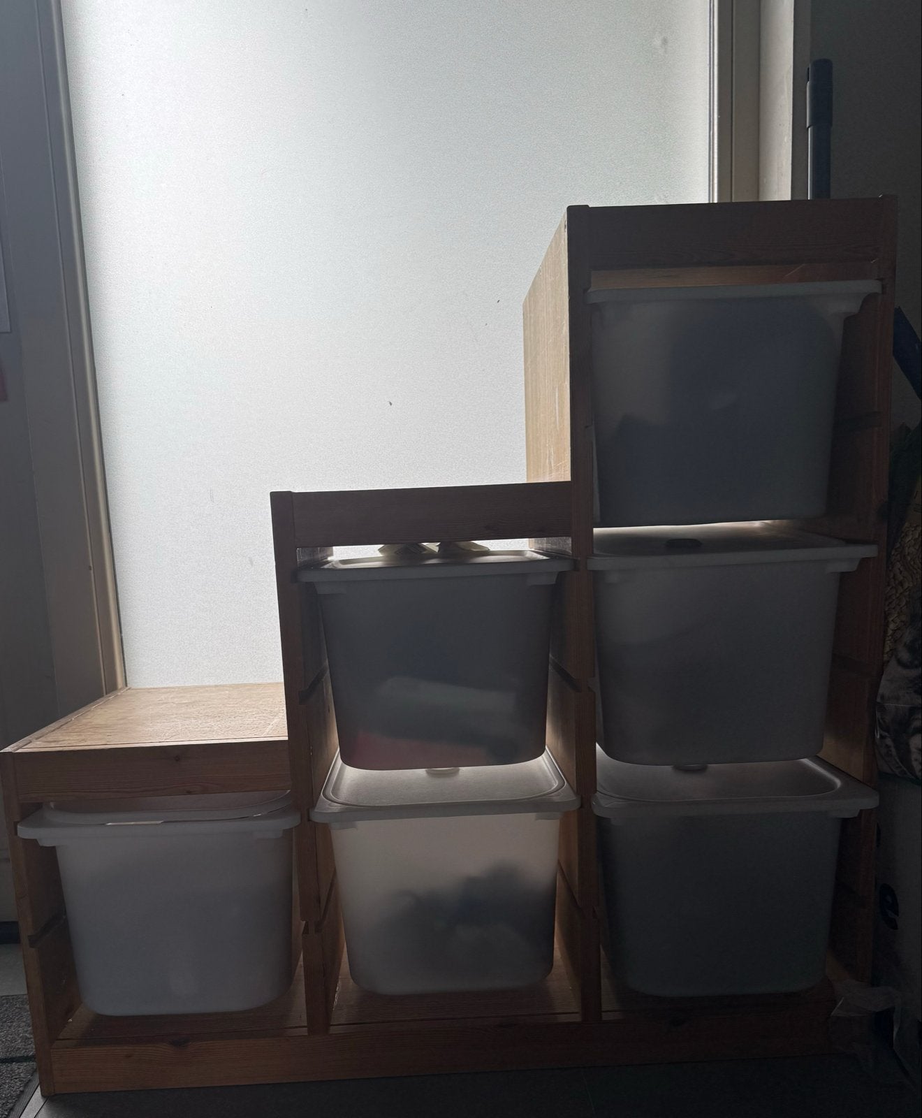 Gratis Houten trofast kast ikea  met opbergbakken, Ophalen, Gebruikt