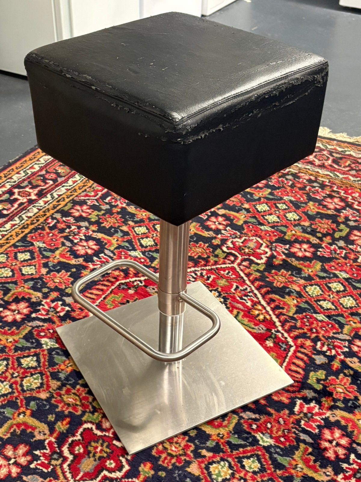 Barkruk rvs frame, Ophalen, Gebruikt, 50 tot 75 cm, Rechthoekig