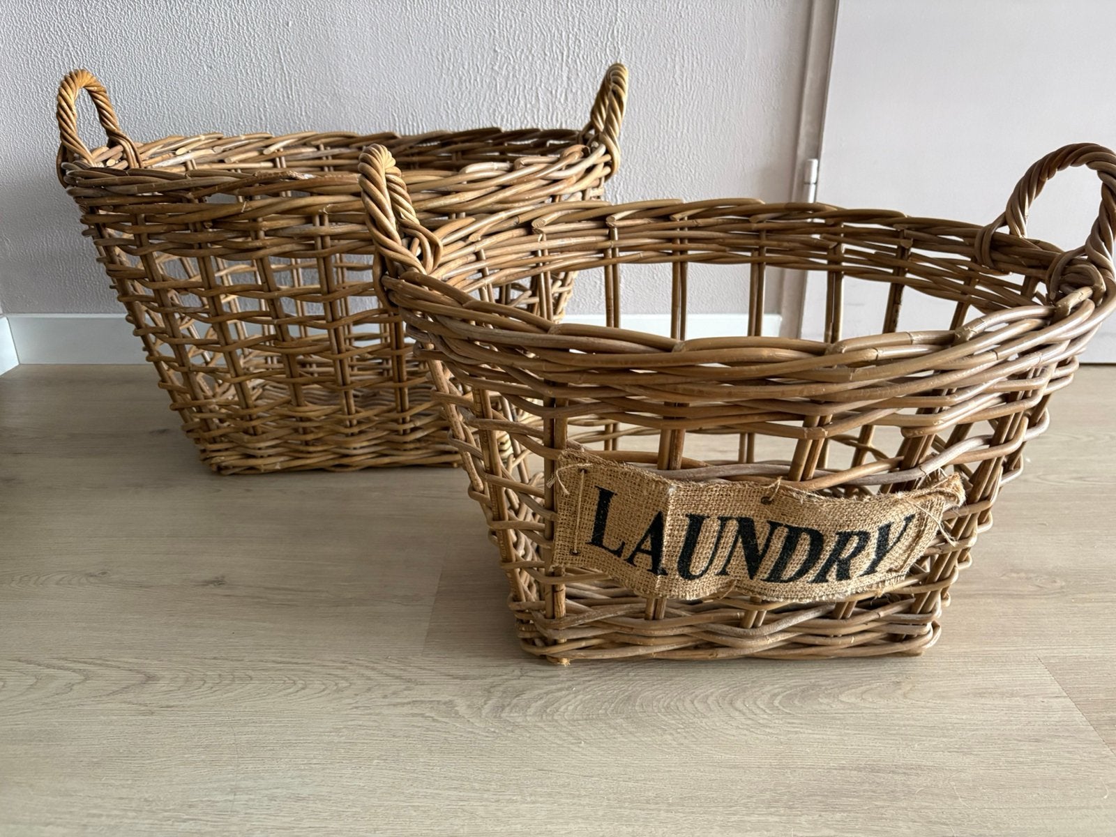 Rotan wasmanden, Huis en Inrichting, Ophalen, Met handvatten, Gebruikt, Mand