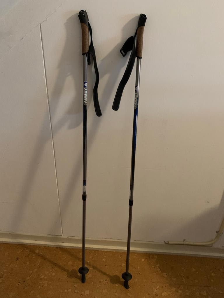 Abbey Nordic Walkingstokken 85 - 140cm verstelbaar, Sport en Fitness, Bergsport en Wandelen, Ophalen, Gebruikt, Wandelstok