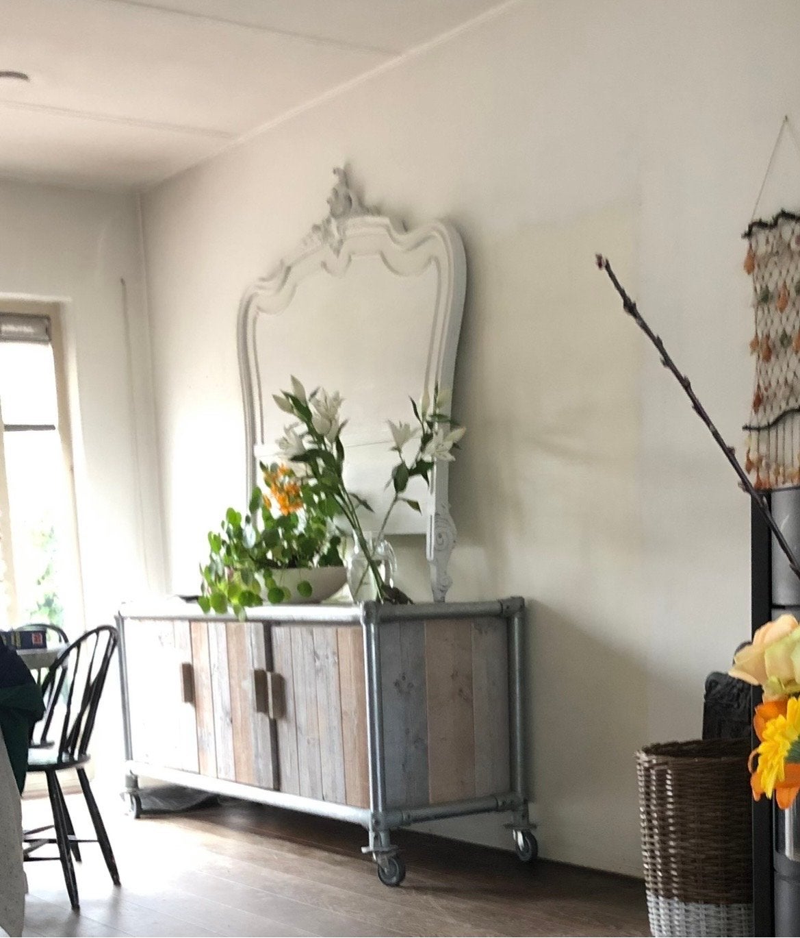 Prachtig oud houten hoofdbord - Vintage & Brocante, Ophalen