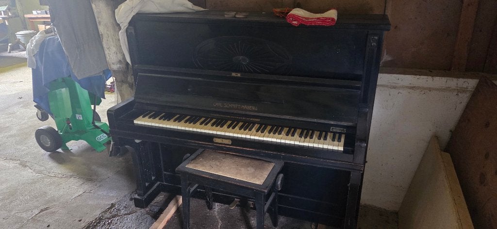 Antieke Piano Carl Schmitt, Hagen, Muziek en Instrumenten, Ophalen, Gebruikt, Zwart, Piano