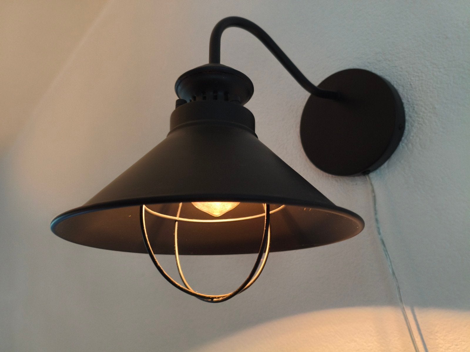 Wand schemerlamp zwart exclusief lichtbron, Ophalen of Verzenden, Zo goed als nieuw, Metaal