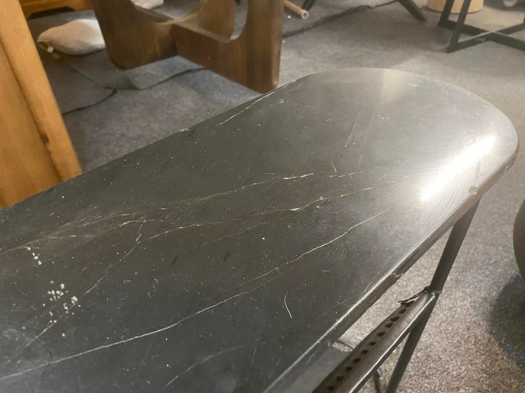 Luxe krantenbak met marmeren blad en lederen houder, Huis en Inrichting, Woonaccessoires | Krantenbakken en Lectuurbakken, Ophalen
