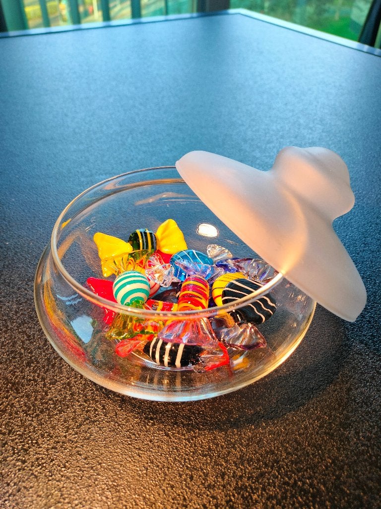 Murano Sweets Boon Meydam Vintage Bonbonniere Leerdam snoep, Antiek en Kunst, Antiek | Glas en Kristal, Ophalen of Verzenden
