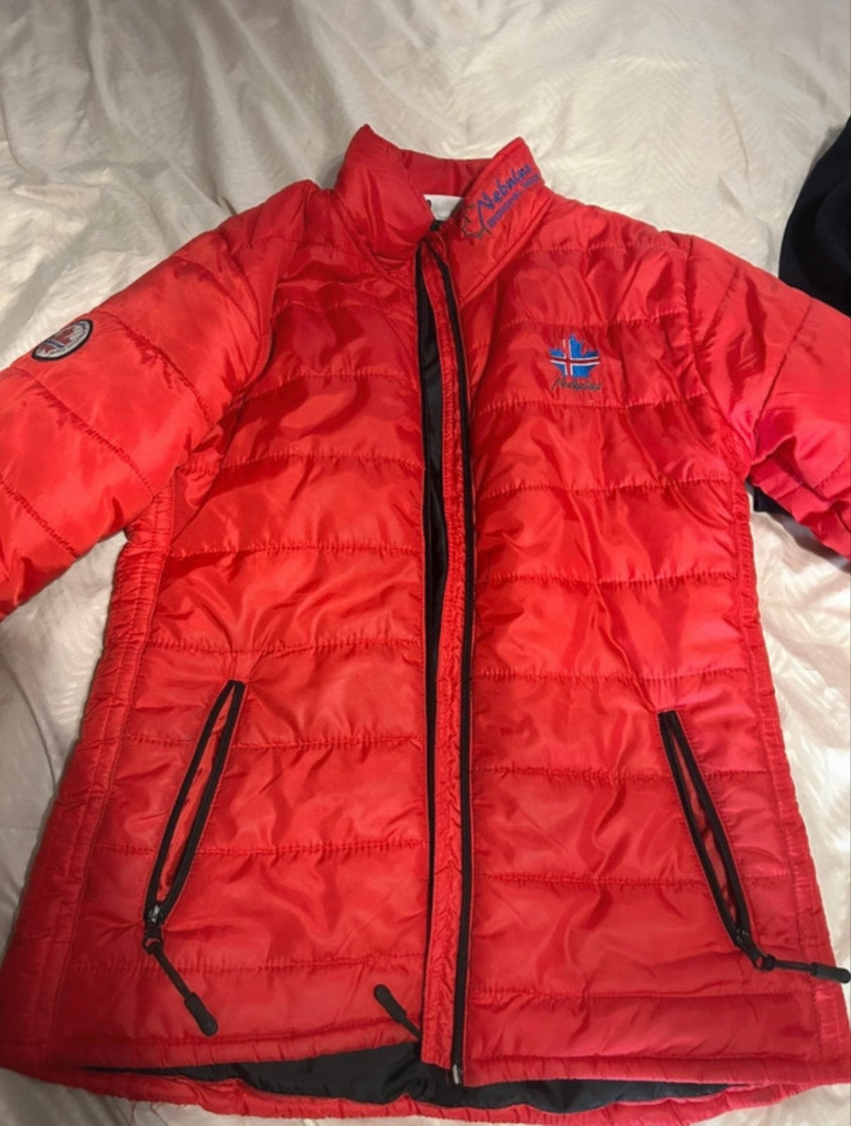 Nebulus winterjas rood maat M/38, Ophalen of Verzenden, Gedragen, Maat 38/40 (M), Rood