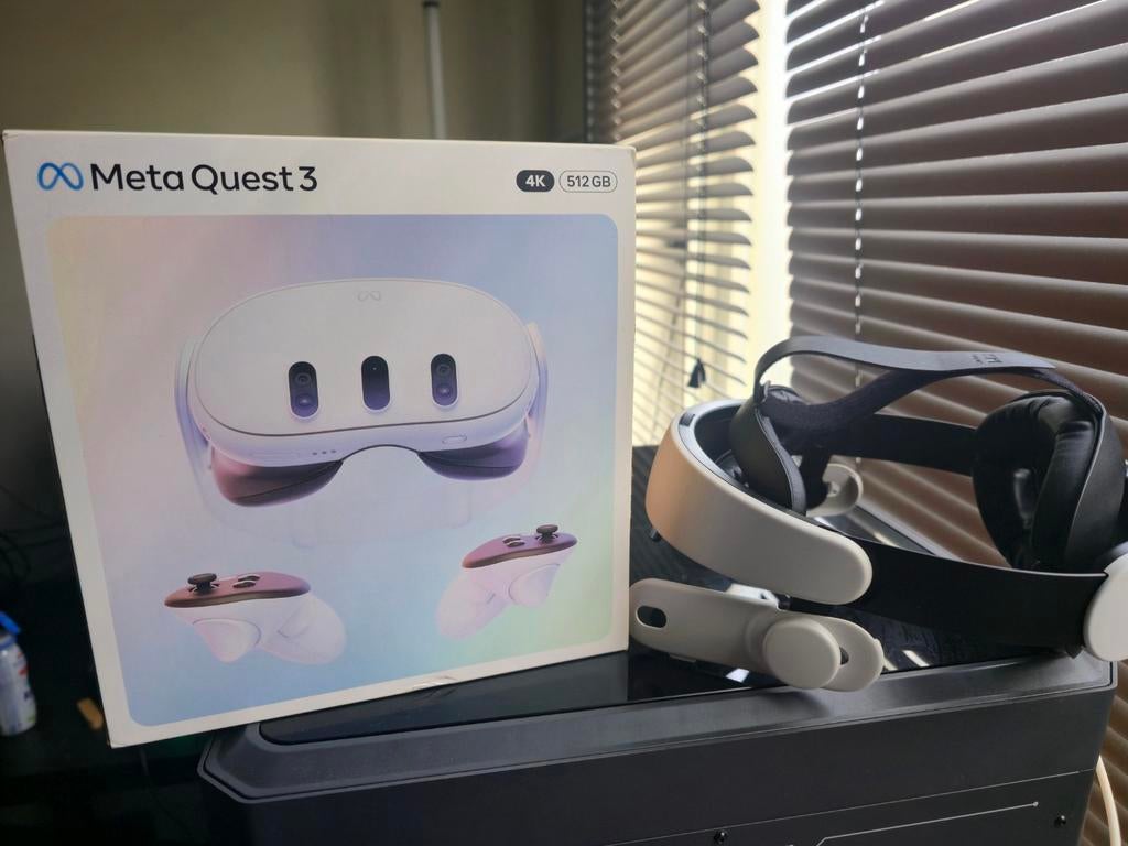 Meta Quest 3 512GB|KIWI H4 strap+5m kabel |Zo goed als nieuw, Ophalen of Verzenden, Zo goed als nieuw, VR-bril, Overige platformen