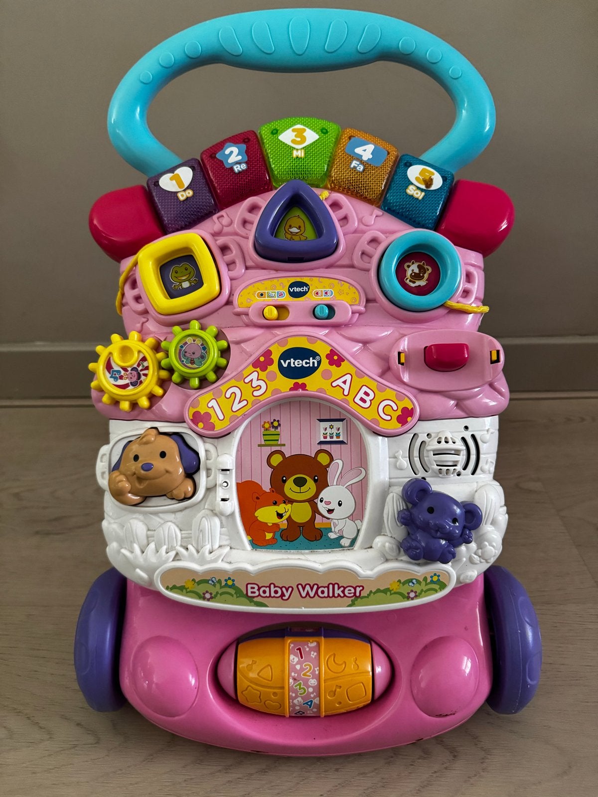 VTech Baby Walker - Roze loopwagen met activiteitenpaneel, Ophalen of Verzenden, Zo goed als nieuw, 6 maanden tot 2 jaar