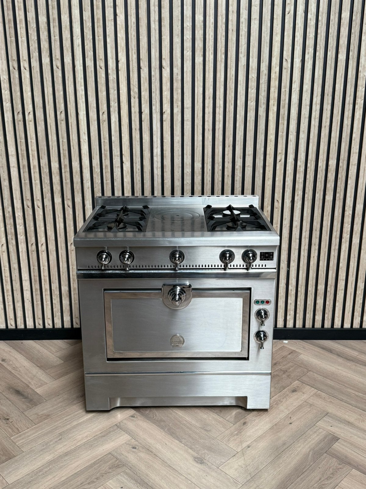La Cornue Grand Maman 90cm Inox + Elektrische Oven, Witgoed en Apparatuur, Fornuizen, Warmhoudplaat, 60 cm of meer, Ophalen of Verzenden