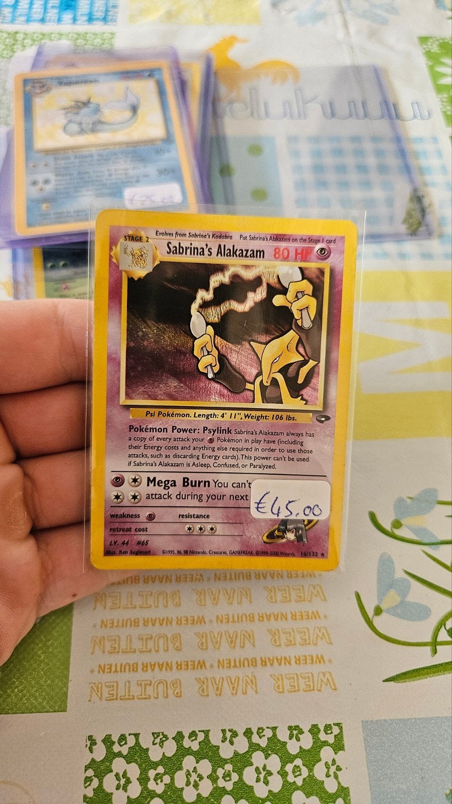 Sabrina's Alakazam Holo Pokemonkaart!, Ophalen of Verzenden, Zo goed als nieuw