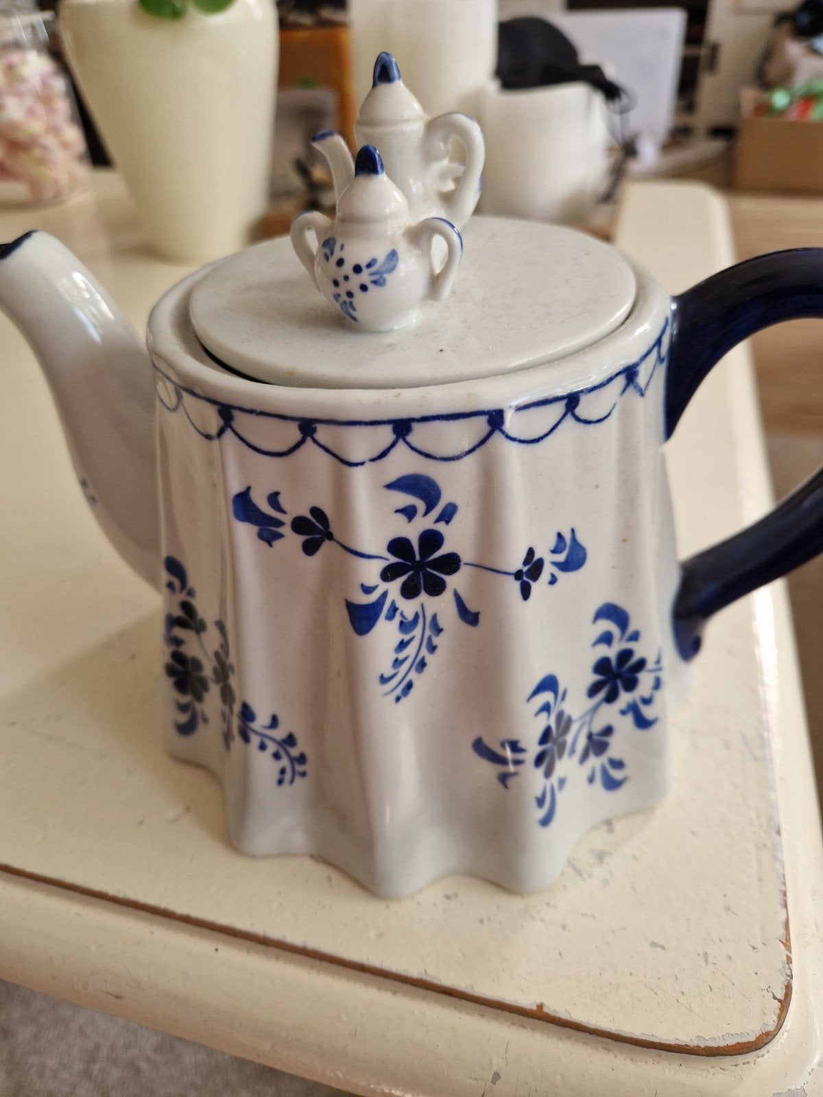 Mooie Delfts Blauw theepot, helemaal heel, Ophalen