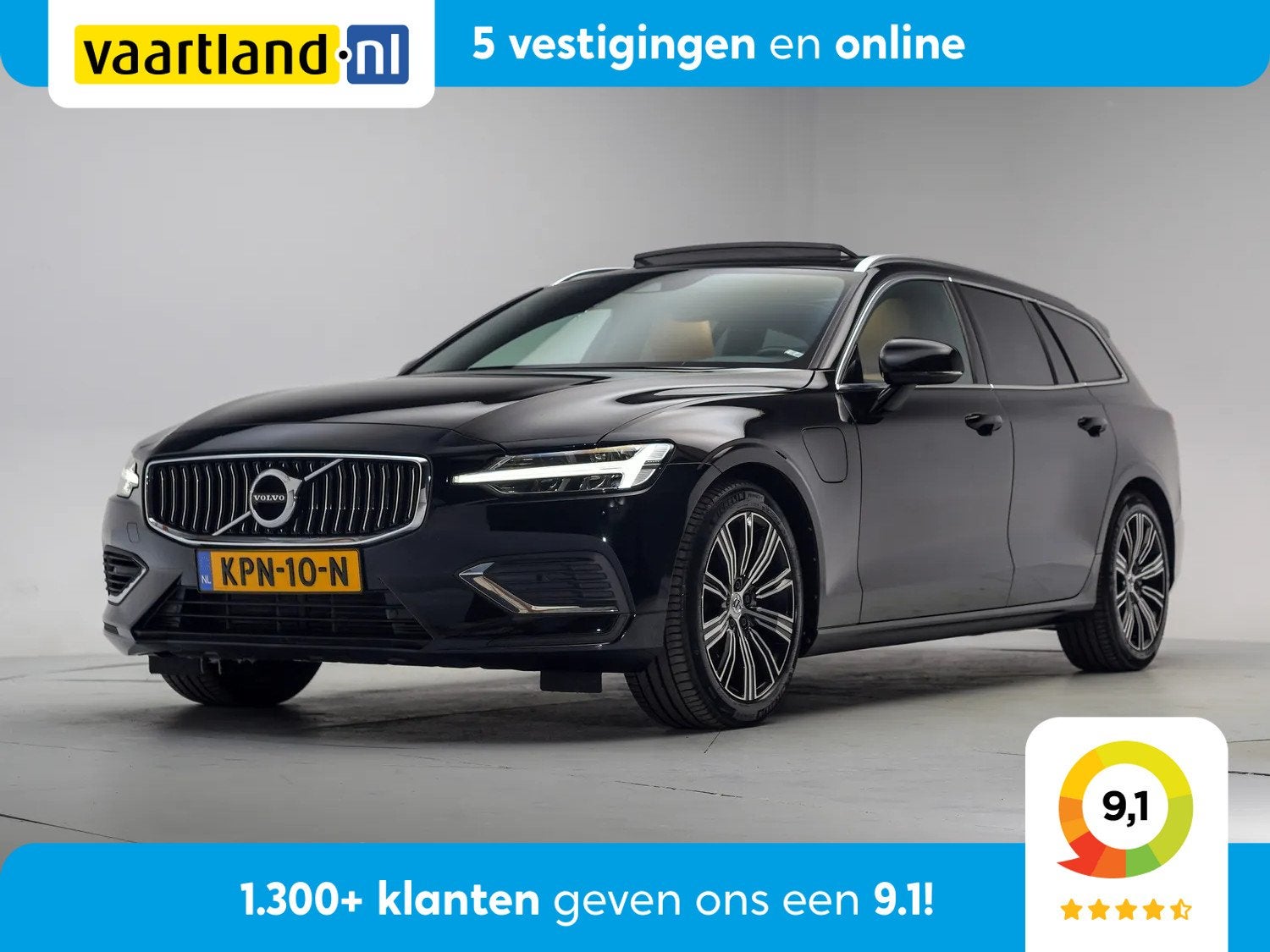 Volvo V60 2.0 T8 AWD Twin Engine Inscription [ Panorama Lede, Auto's, Volvo, Automaat, Gebruikt, 4 cilinders, Zwart