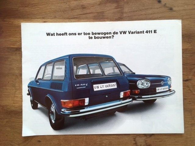 Originele   VW Variant   411 E  &  1600   brochure, Volkswagen AG, Ophalen of Verzenden, Zo goed als nieuw, Volkswagen