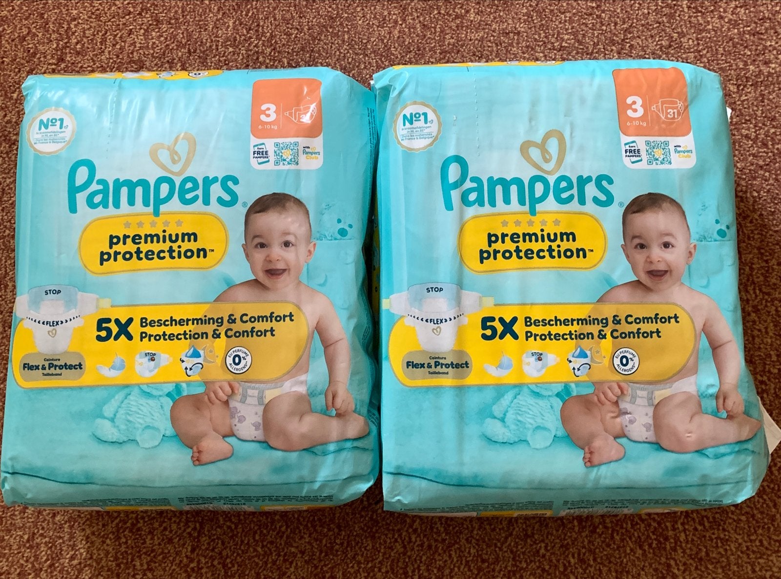 2x Pampers Premium Protection Luiers Maat 3 (4-9 kg), Ophalen of Verzenden