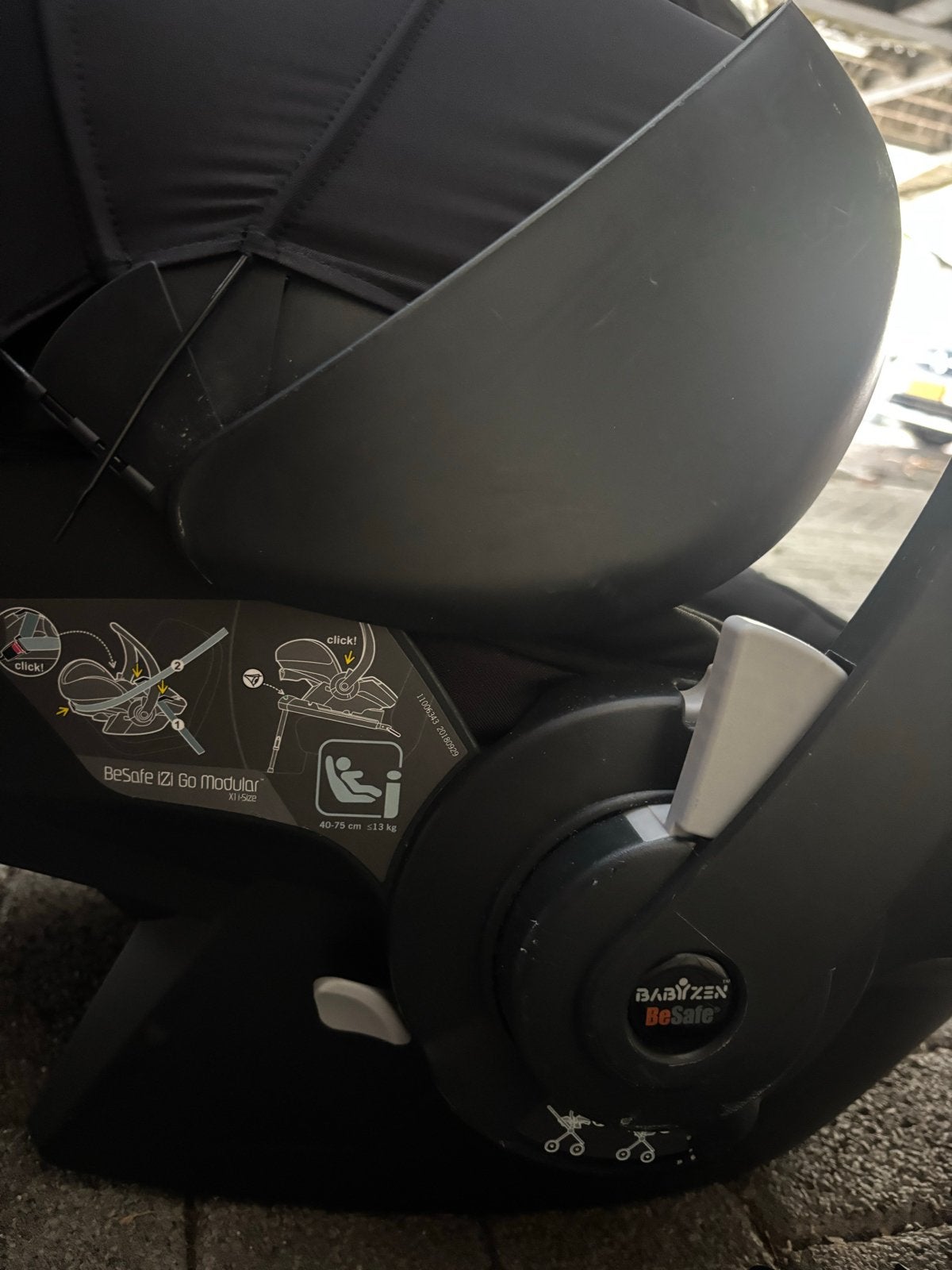 BeSafe iZi Go Modular X1 i-Size autostoel met YOYO adapters, Autogordel of Isofix, Gebruikt, Zijbescherming, 0 t/m 13 kg
