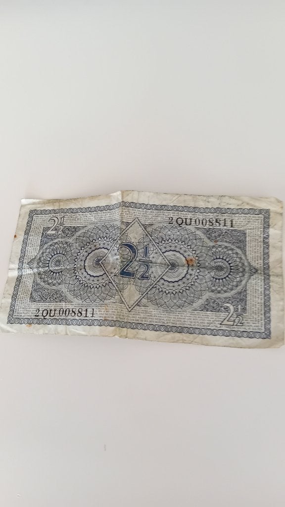 Bank Briefje van 2.50 bj1949, Postzegels en Munten, Bankbiljetten | Nederland, Ophalen of Verzenden, 50 gulden, Los biljet