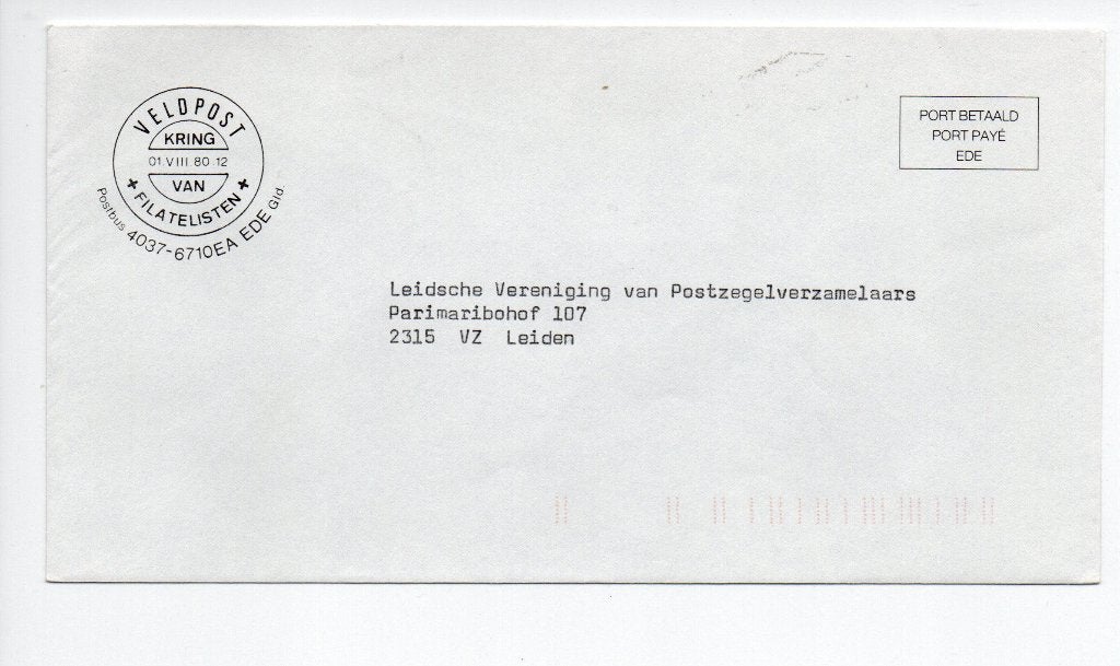 Veldpost Envelop Kring van  Filatelisten 1980, Postzegels en Munten, Brieven en Enveloppen | Nederland, Ophalen of Verzenden, Envelop