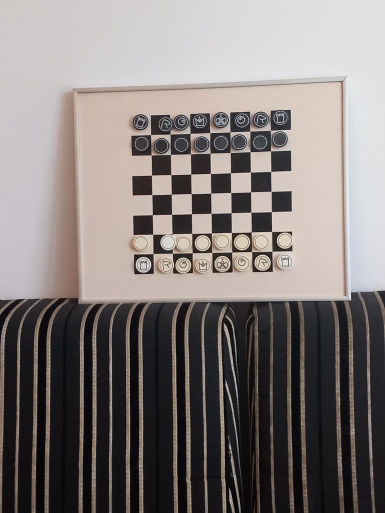 Wand schaakspel , magnetisch. igs, Ophalen of Verzenden, Minder dan 500 stukjes, Gebruikt