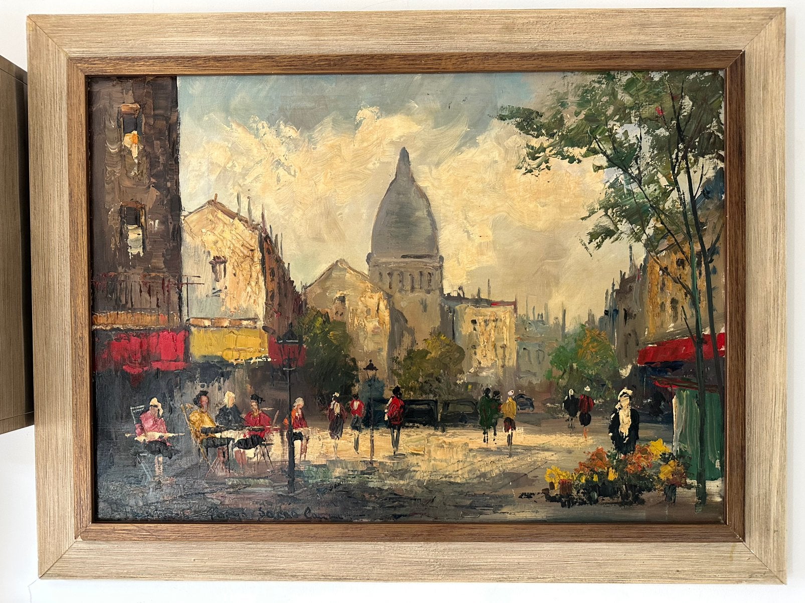 Groot Schilderij W. Hovers - Parijs, Montmartre, Ophalen of Verzenden