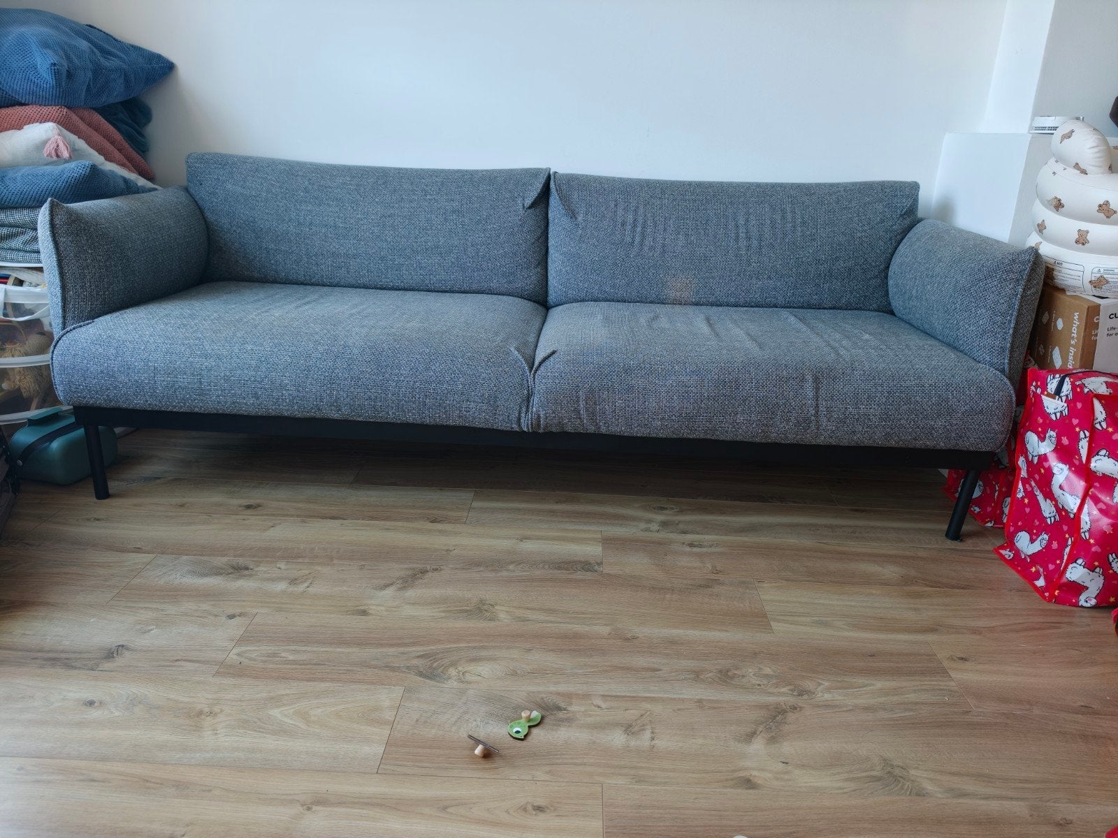 IKEA APPLARYD Grijze stoffen hoekbank - urgent, Ophalen, 250 tot 300 cm, Gebruikt, 100 tot 125 cm