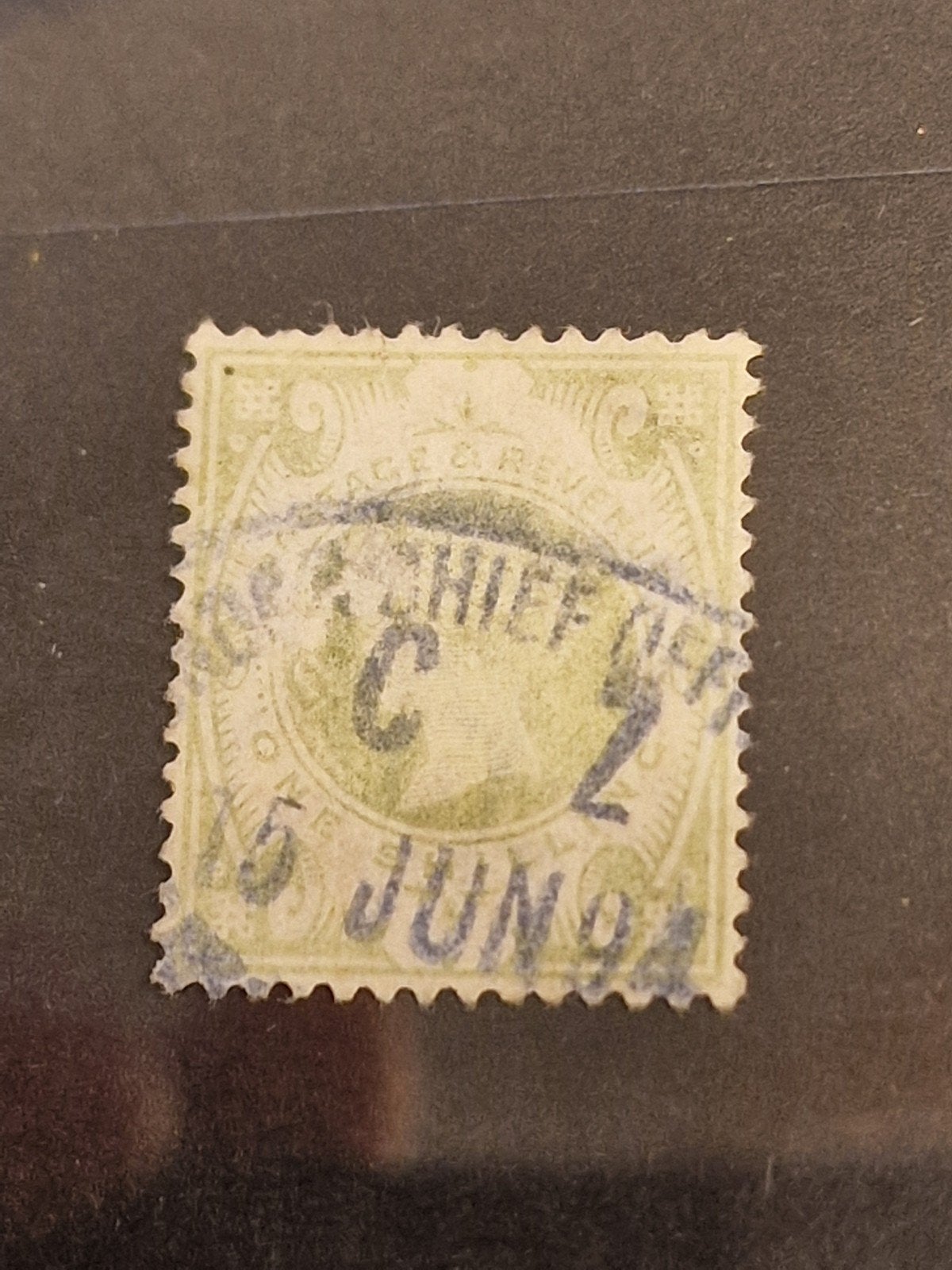Postzegel Engeland 1shilling 1887 Michel 97, Ophalen of Verzenden, Overige landen