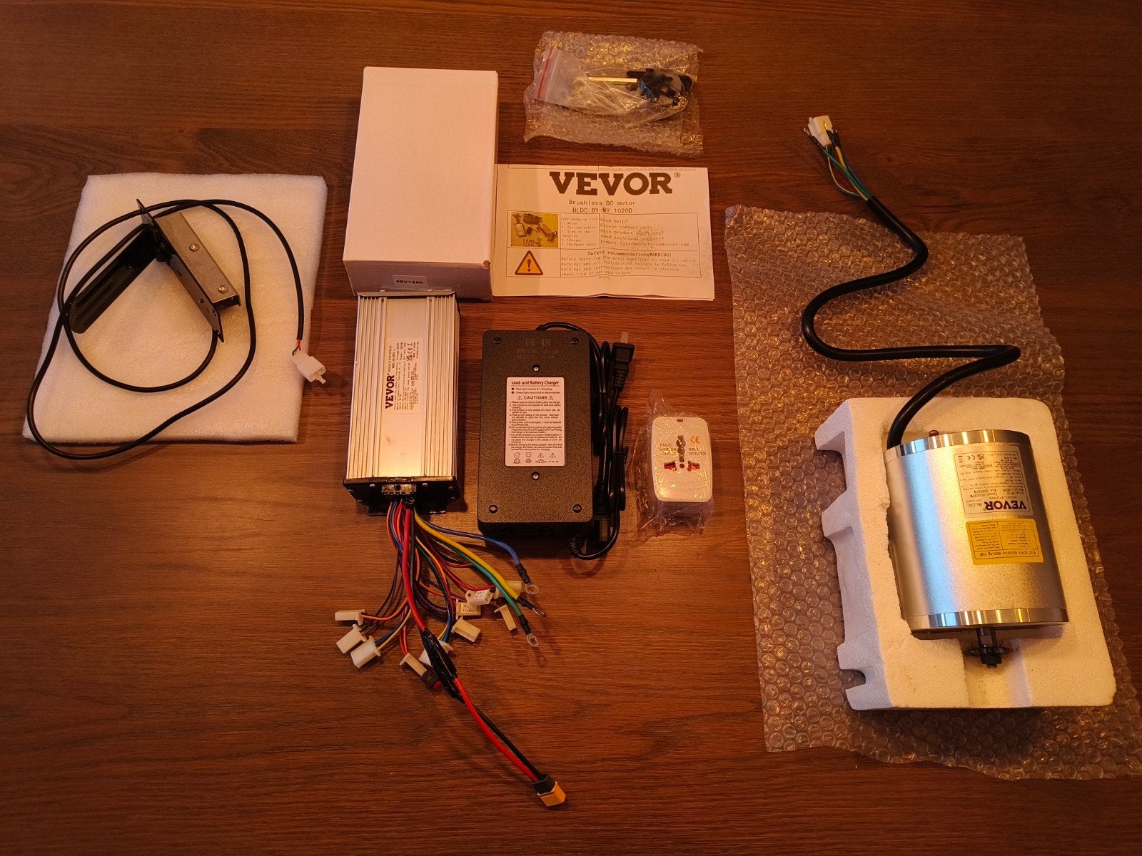 Vevor Borstelloze DC Motor Kit, 48V 1800W, Ophalen, Zo goed als nieuw, Elektromotor, 1800 rpm of meer