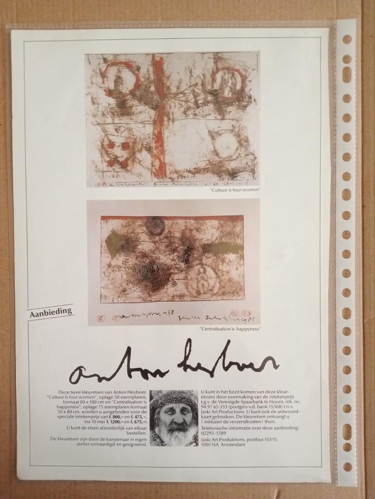 Anton Heyboer Galerie Jaski grafiek advertentie jaren 70-80, Ophalen of Verzenden, Verzamelalbum