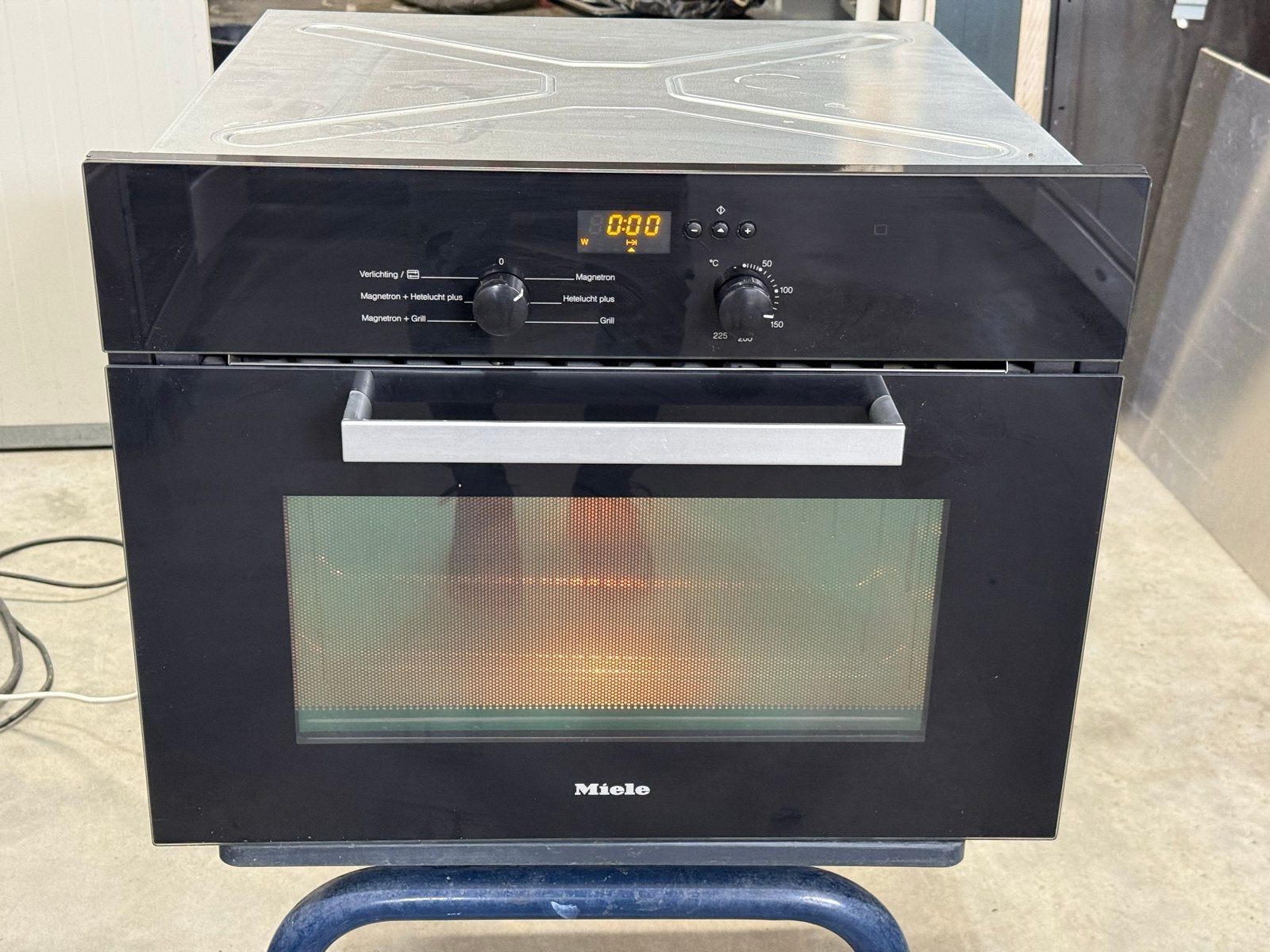 Miele H4022BM Inbouw Combi-oven met Magnetronfunctie, 45 tot 50 cm, Gebruikt, Bella, Hete lucht