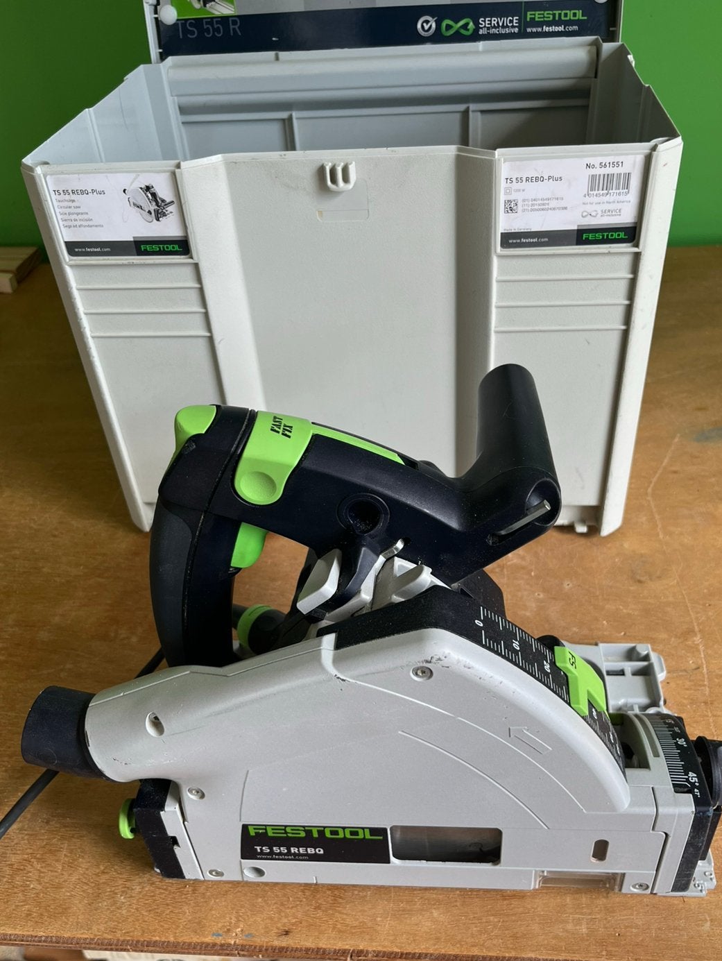 Festool TS55 REBQ, Doe-het-zelf en Verbouw, Gereedschap | Zaagmachines, Ophalen, Invalzaag, Zo goed als nieuw, 30 tot 70 mm