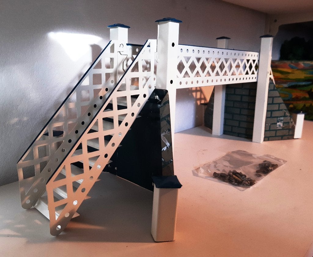 Spoor 0 hornby no3 voetgangersbrug Lattice girder, Ophalen of Verzenden