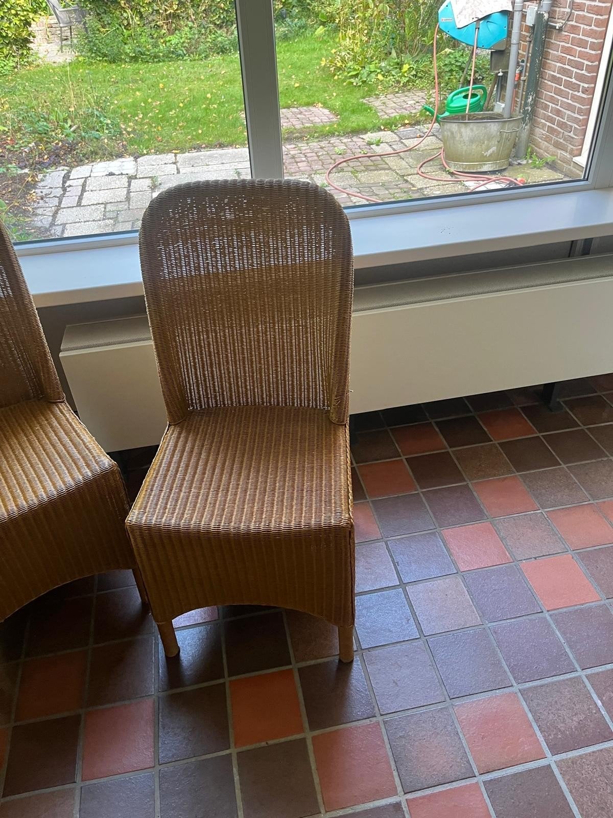6 Engelse rotanstoelen lusty&sons, Huis en Inrichting, Ophalen, Zo goed als nieuw, Bruin, Eén