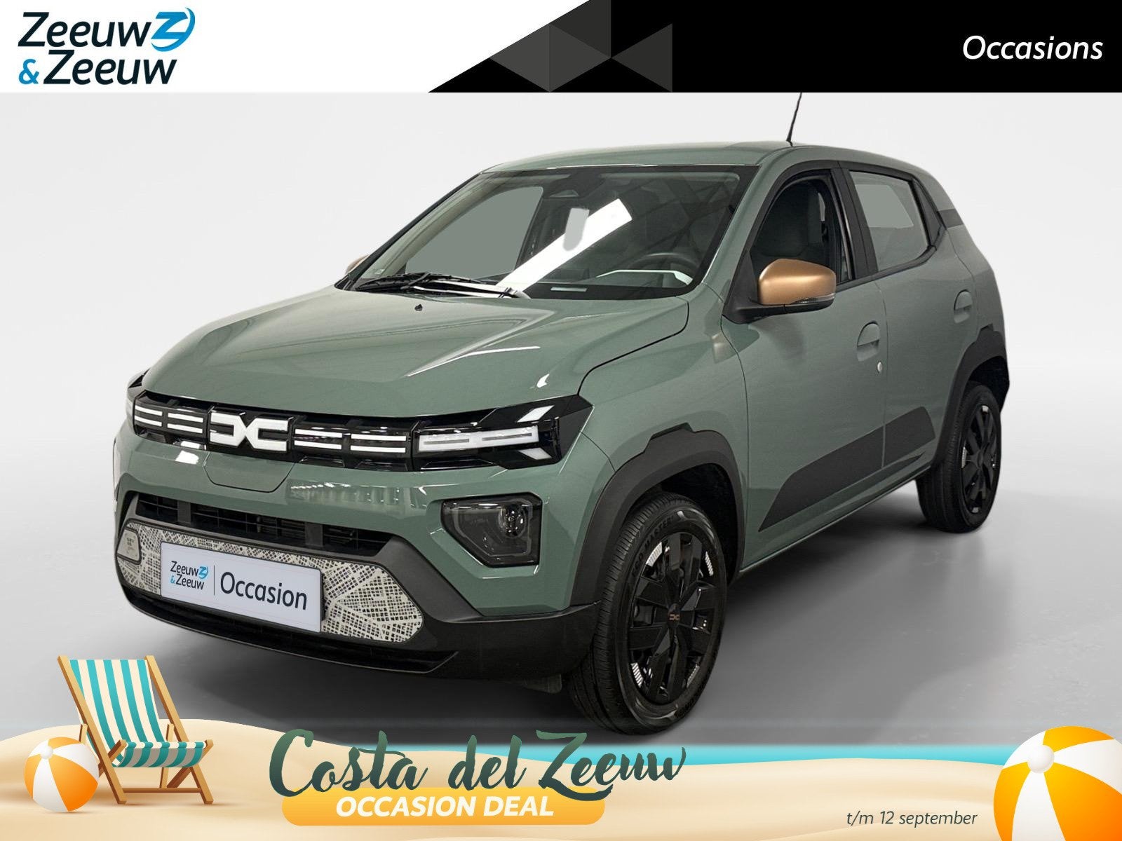 Dacia Spring Extreme 65 26.8 kWh AUTOMAAT CAMERA APPLE CARPL, Auto's, 12 maanden, Gebruikt, 4 stoelen, Leder en Stof