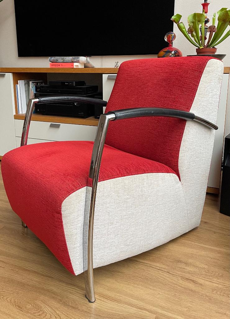 2 Fauteuils van Montel €150, Huis en Inrichting, Stoelen, Ophalen, Gebruikt, Twee, Leer