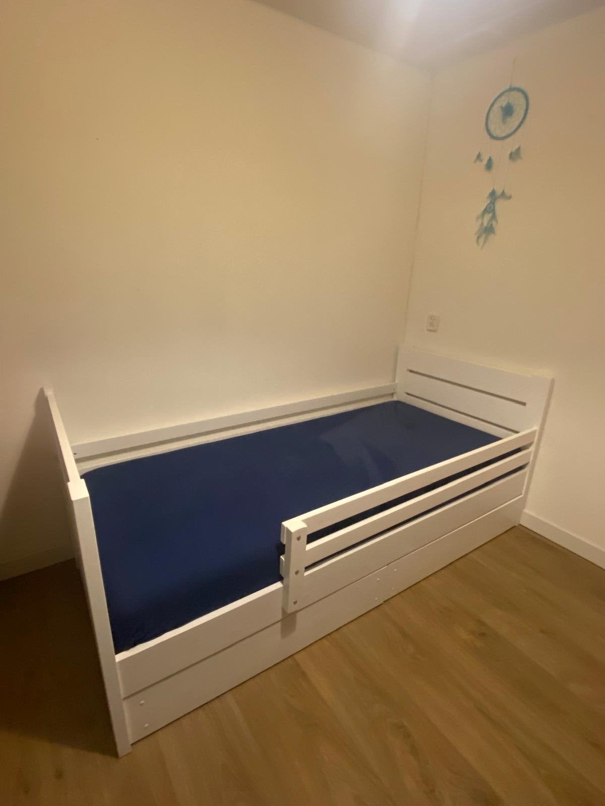 Wit kajuitbed 90x200 cm met opberglades, Ophalen, Gebruikt, 90 cm, Eenpersoons