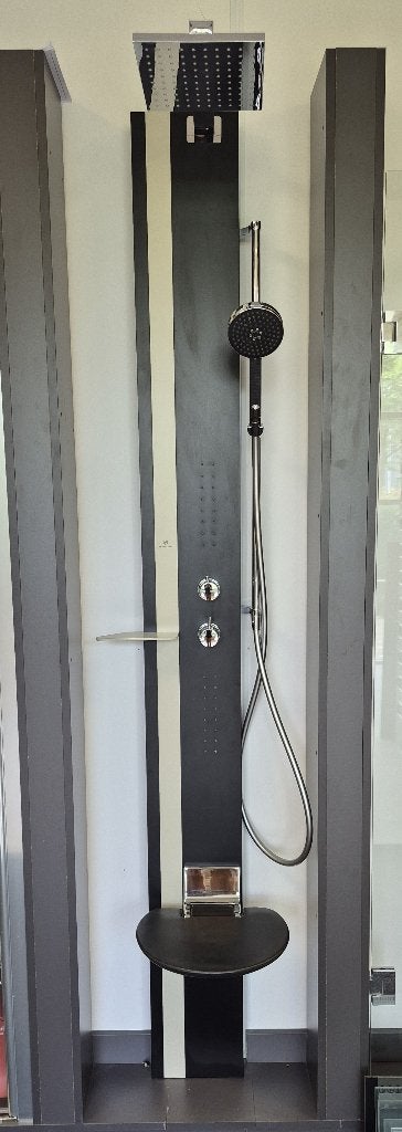 NIEUW Novellini Line 1 luxe douchepaneel met zitje zwart