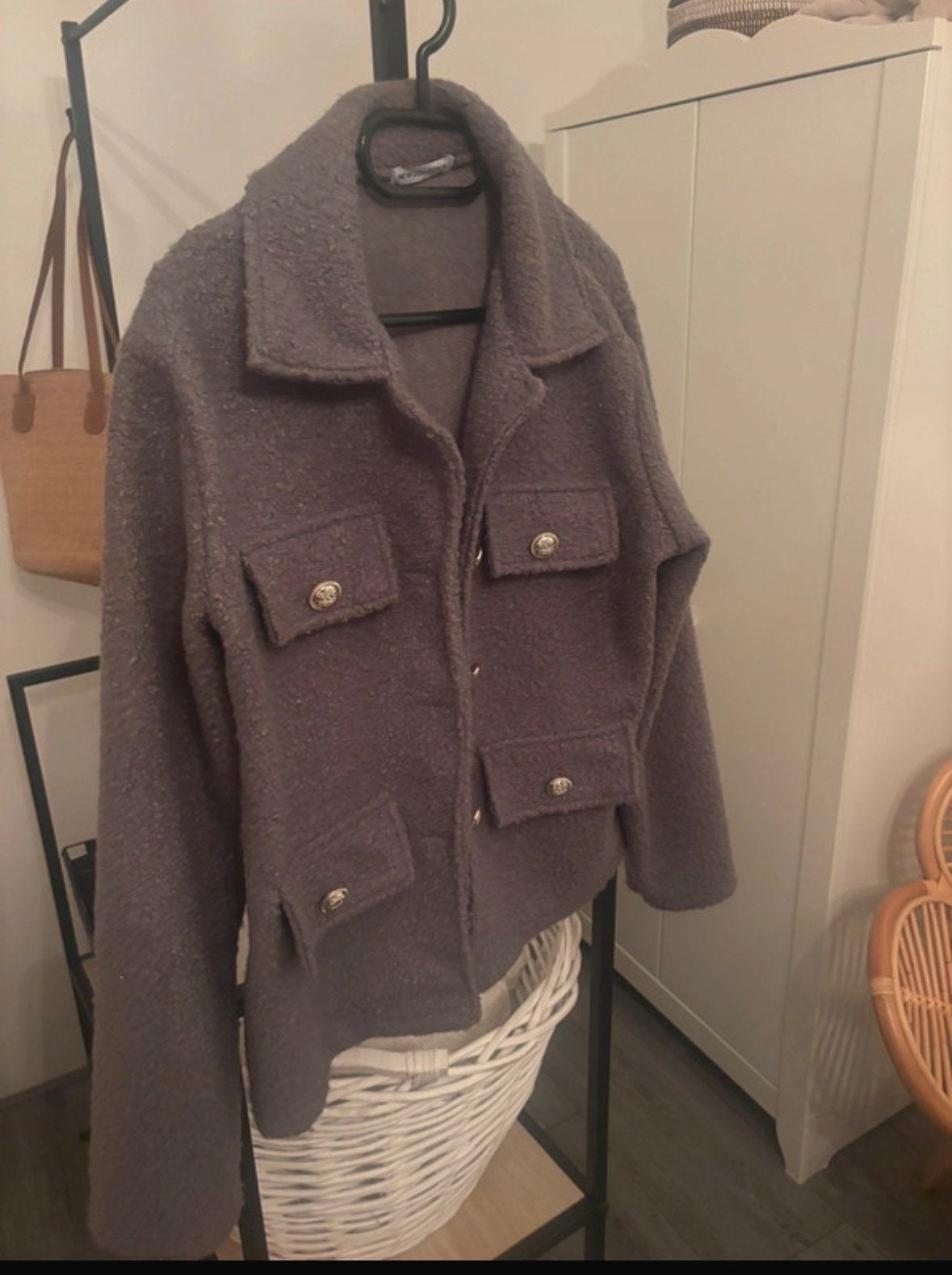 Teddy Boucle Jasje dames Maat M, Kleding | Dames, Ophalen of Verzenden, Zo goed als nieuw, Maat 38/40 (M), Grijs
