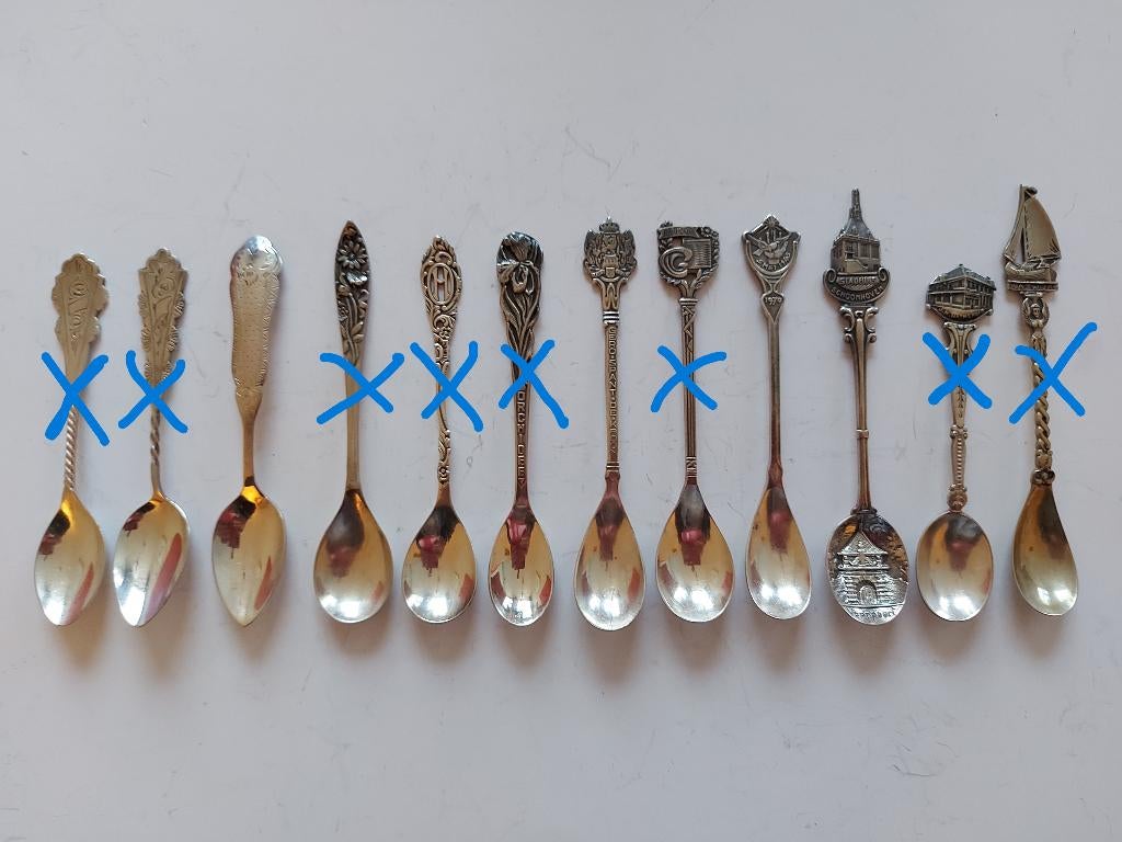Verschillende verzilverde theelepeltjes, Antiek en Kunst, Ophalen of Verzenden