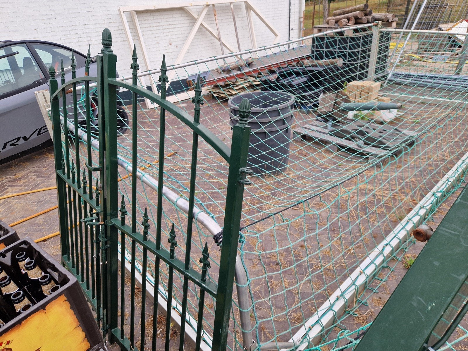 gecoate tuinpoort , dubbele poort, Ophalen, Gebruikt, 150 tot 200 cm, Looppoort