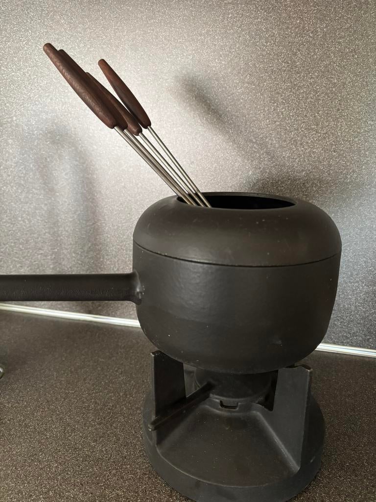 Gietijzere fondueset, Ophalen, Zo goed als nieuw, Brander, Fondueset