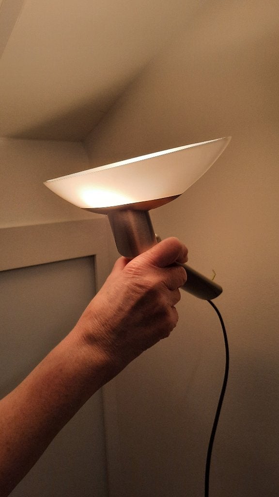 Wand schemerlamp dimbaar, Huis en Inrichting, Lampen | Wandlampen, Ophalen of Verzenden, Zo goed als nieuw, Glas