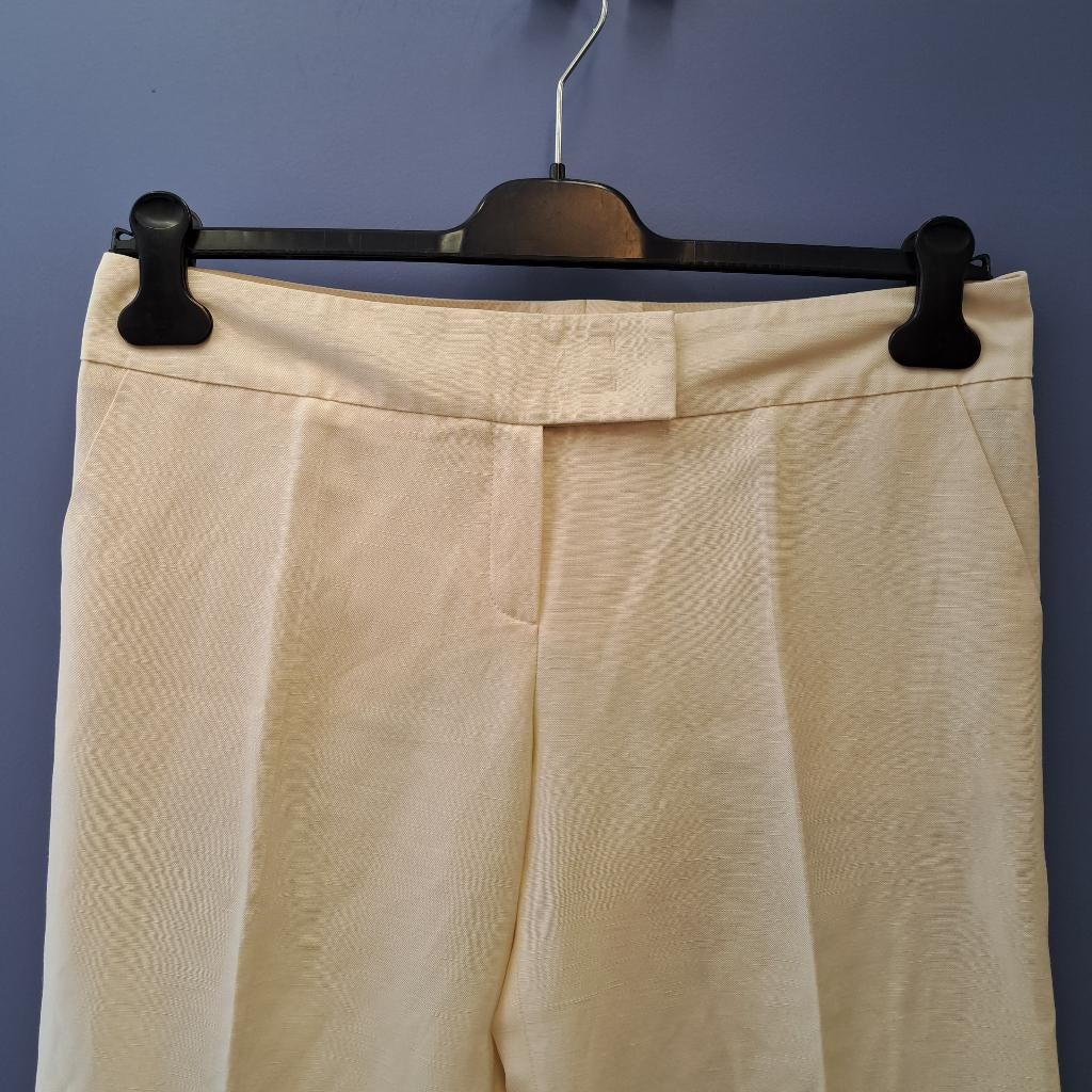 Escada pantalon ecru / beige linnen - zijde mt 38 nr 41175, Maat 38/40 (M), ., Beige, Escada