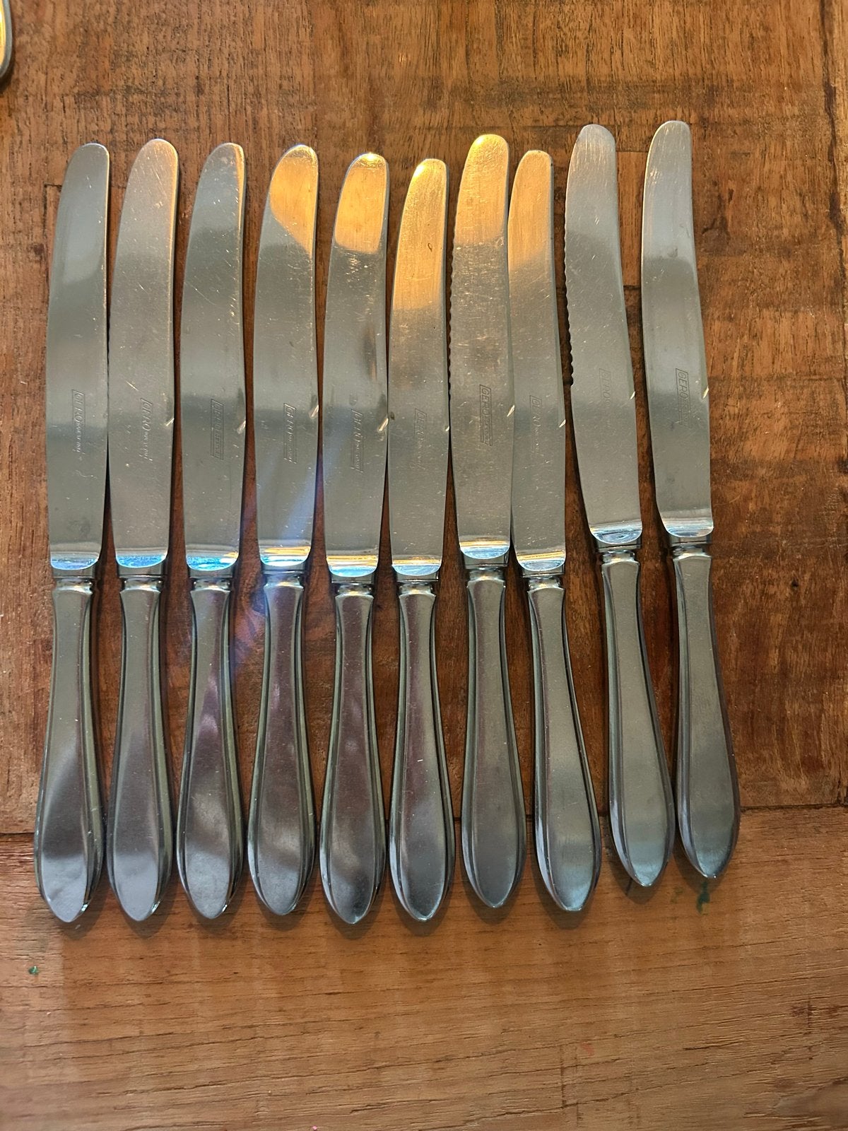 Set van 10 Gero Gilmeta diner messen - 25 cm lang, Antiek en Kunst, Ophalen of Verzenden