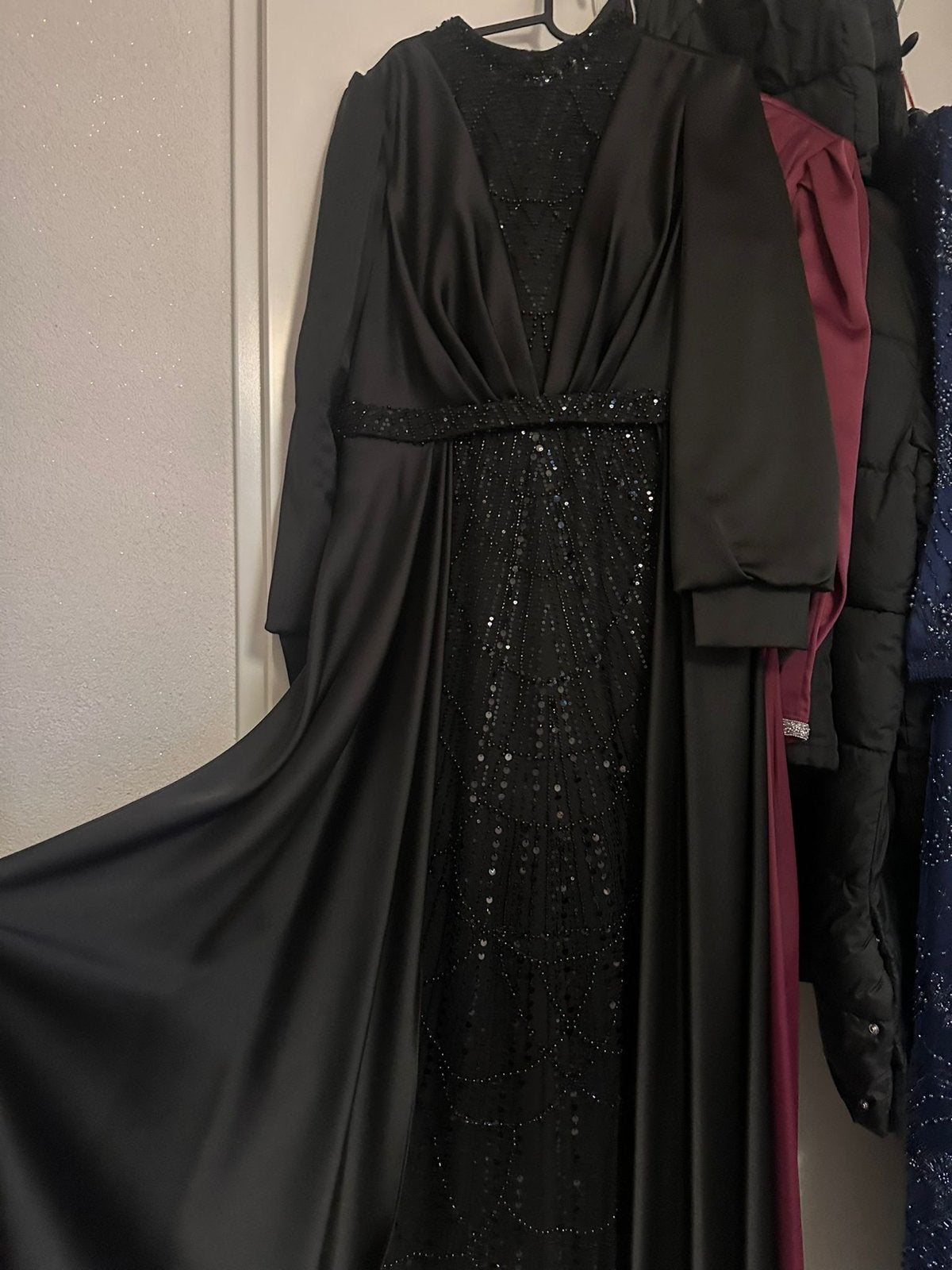 Zwarte Tesettur Gala Jurk Maat 46, Zwart, Maat 46/48 (XL) of groter, Ophalen of Verzenden, Zo goed als nieuw
