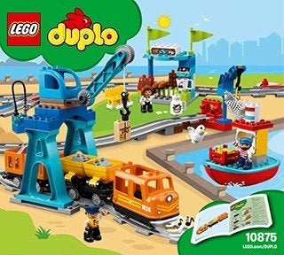 Lego Duplo Treinset met brug, spoorwegovergang en haven, Ophalen, Gebruikt, Overige thema's, Duplo